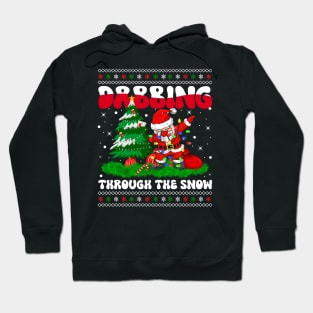 Dabbing Through The Snow Santa Dab Dance Christmas Lights Hoodie